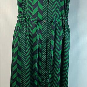 Michael Kors Green and Black Maxi Dress